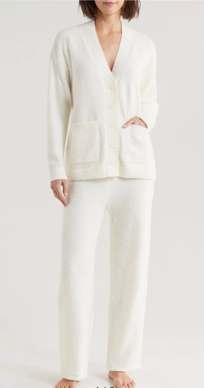 Nordstrom So Soft Cardigan & Lounge Pants Set Color: Ivory Egret Sz medium